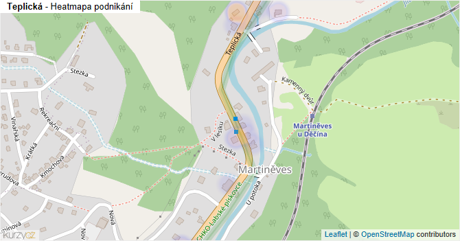 Teplická - mapa podnikání