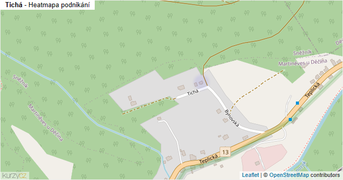 Tichá - mapa podnikání