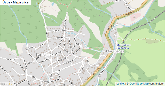 Úvoz - mapa ulice