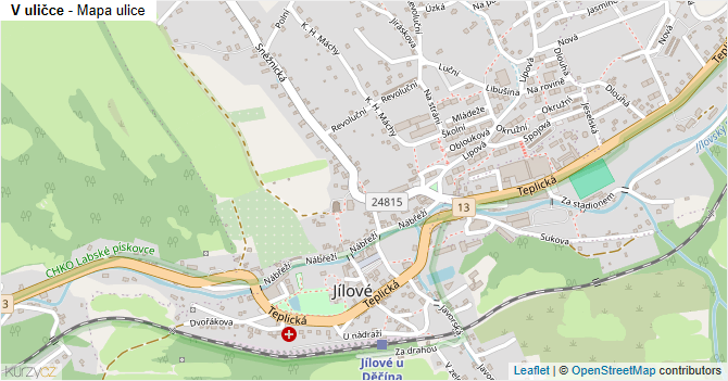 V uličce - mapa ulice