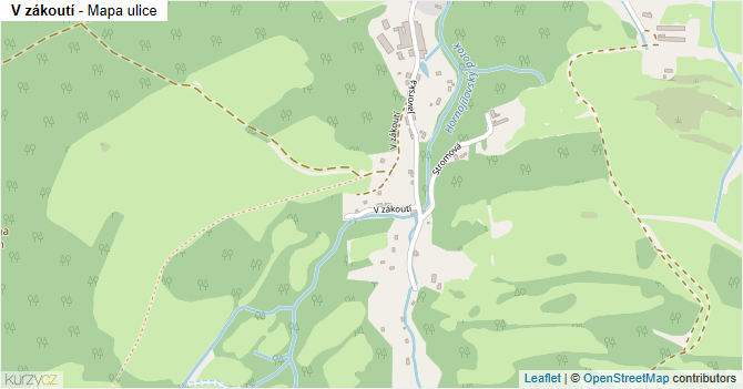 V zákoutí - mapa ulice