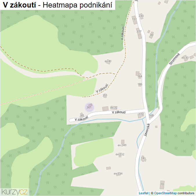 Mapa V zákoutí - Firmy v ulici.