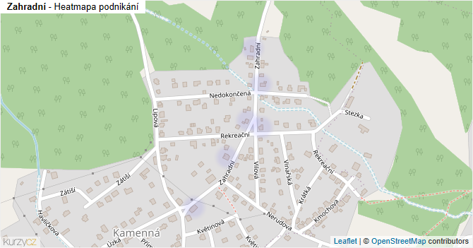 Zahradní - mapa podnikání