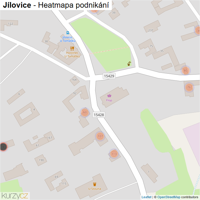 Mapa Jílovice - Firmy v obci.