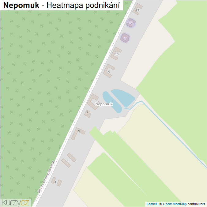 Mapa Nepomuk - Firmy v části obce.