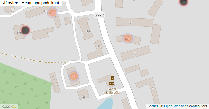 Jílovice - mapa podnikání