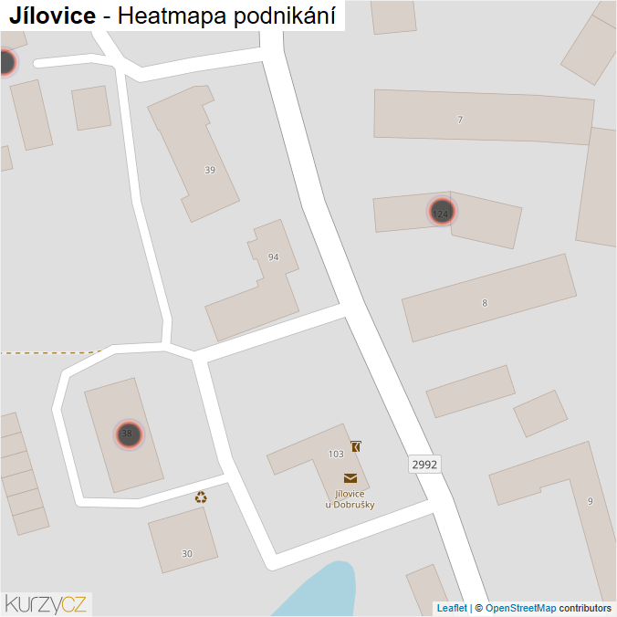Mapa Jílovice - Firmy v obci.