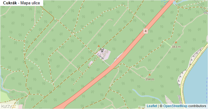 Cukrák - mapa ulice