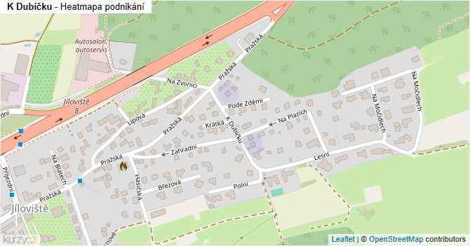 K Dubíčku - mapa podnikání
