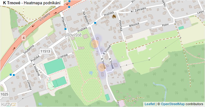 K Trnové - mapa podnikání