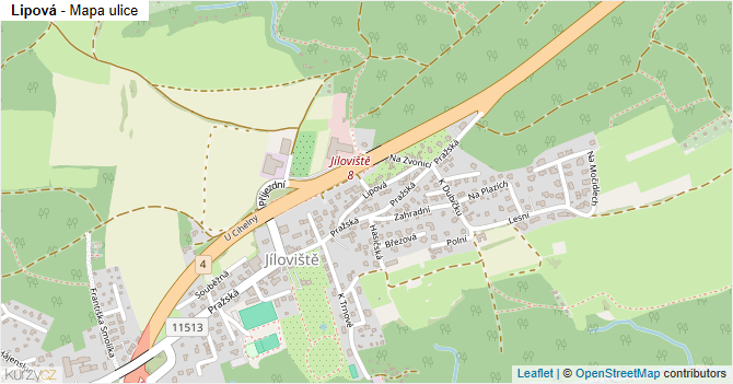 Lipová - mapa ulice