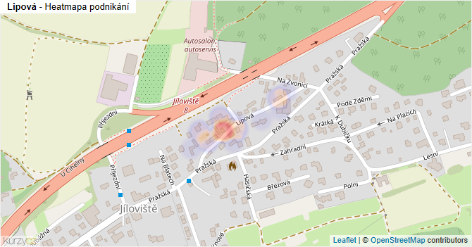 Lipová - mapa podnikání