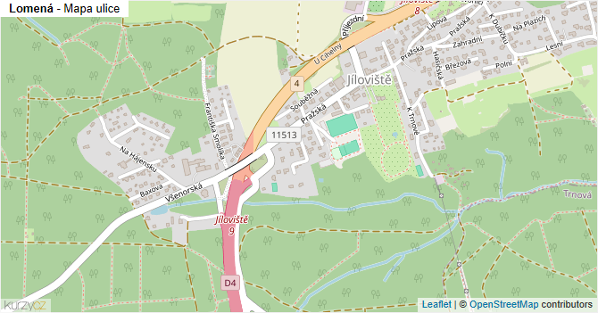 Lomená - mapa ulice