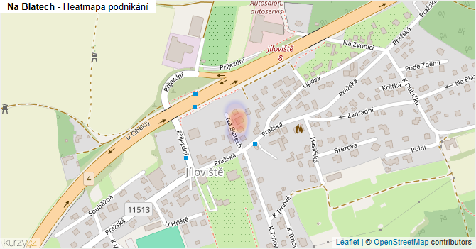 Na Blatech - mapa podnikání
