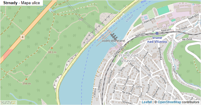 Strnady - mapa ulice