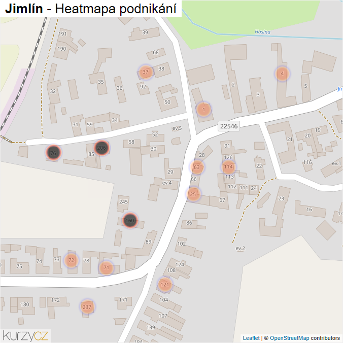 Mapa Jimlín - Firmy v obci.