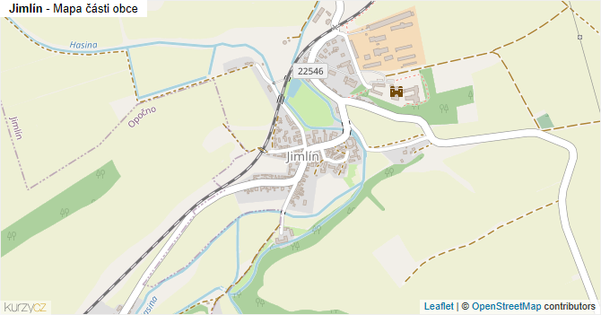 Jimlín - mapa části obce