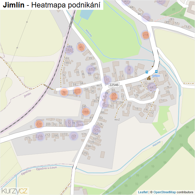 Mapa Jimlín - Firmy v části obce.