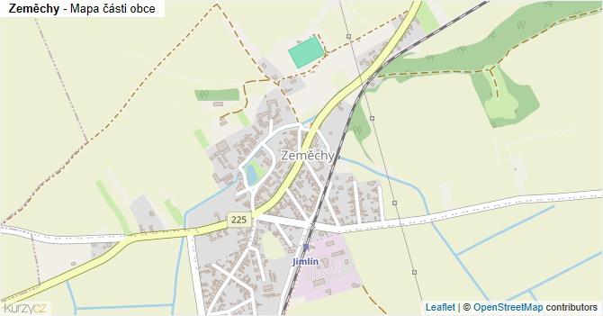 Zeměchy - mapa části obce