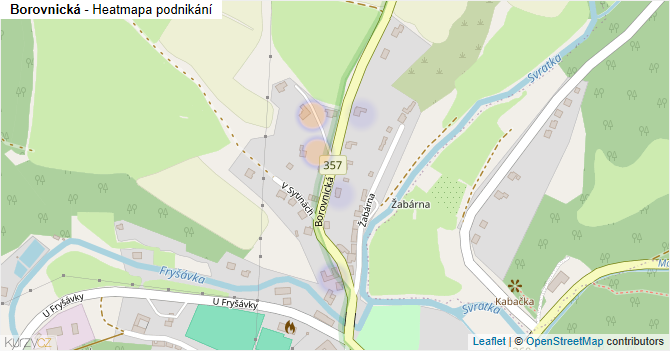 Borovnická - mapa podnikání