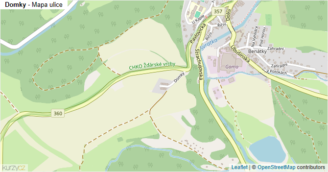 Domky - mapa ulice