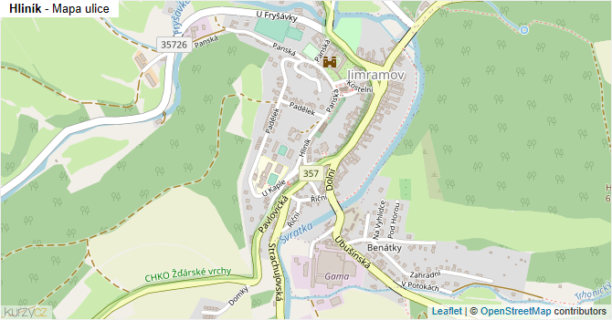 Hliník - mapa ulice