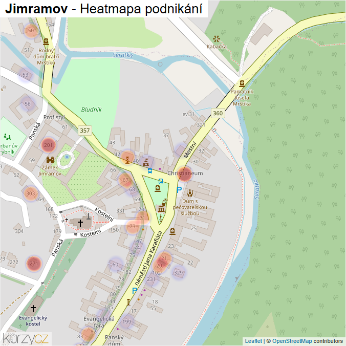 Mapa Jimramov - Firmy v části obce.