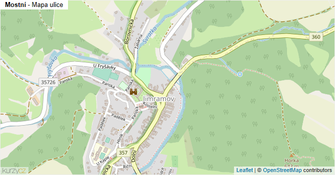 Mostní - mapa ulice