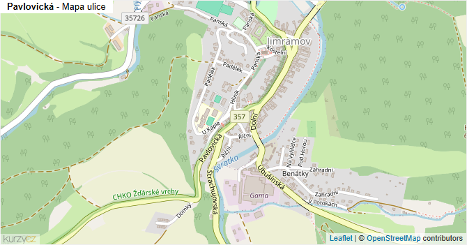 Pavlovická - mapa ulice