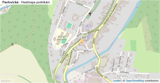 Pavlovická - mapa podnikání