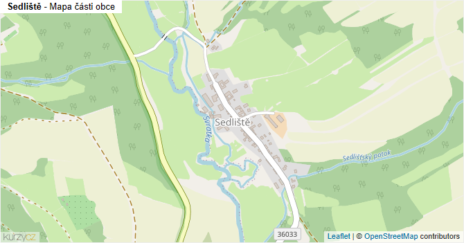 Sedliště - mapa části obce