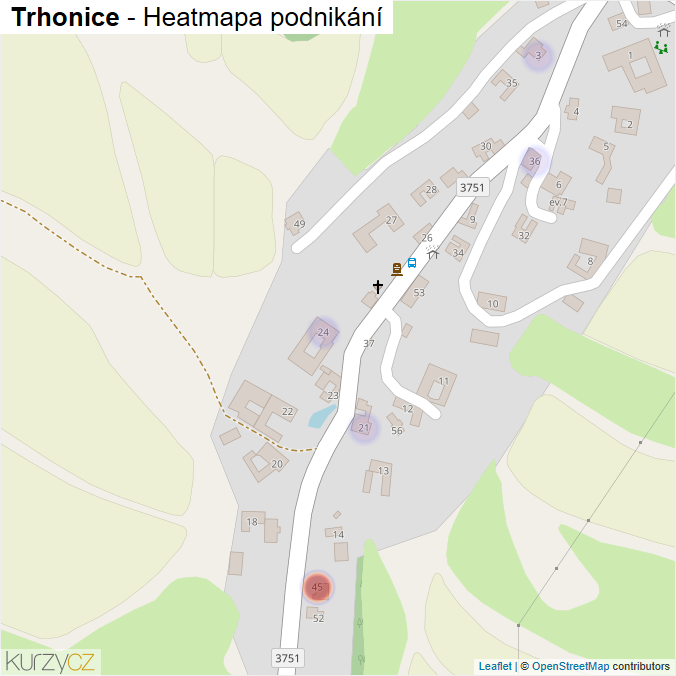 Mapa Trhonice - Firmy v části obce.