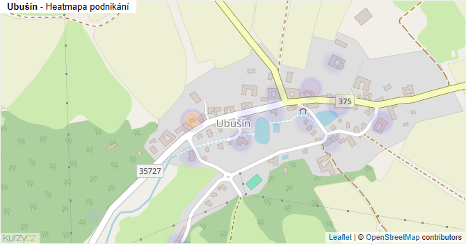 Ubušín - mapa podnikání