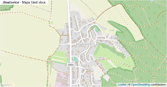 Jinačovice - mapa části obce