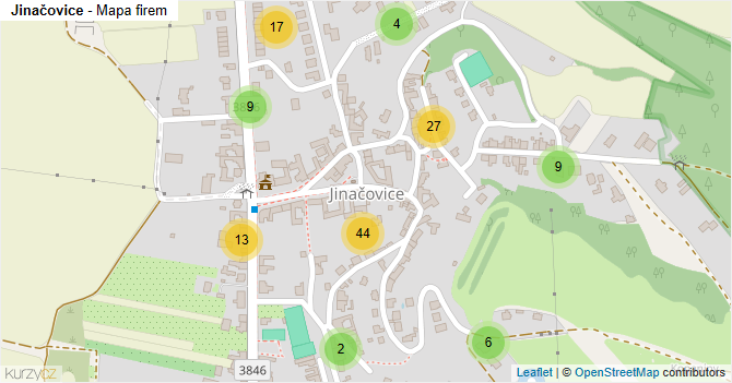 Jinačovice - mapa firem
