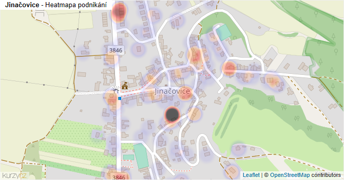 Jinačovice - mapa podnikání