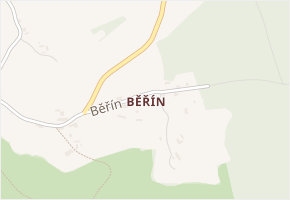 Běřín v obci Jince - mapa části obce