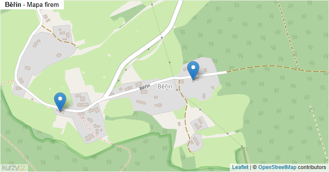 Běřín - mapa firem