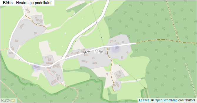 Běřín - mapa podnikání
