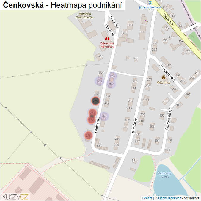 Mapa Čenkovská - Firmy v ulici.