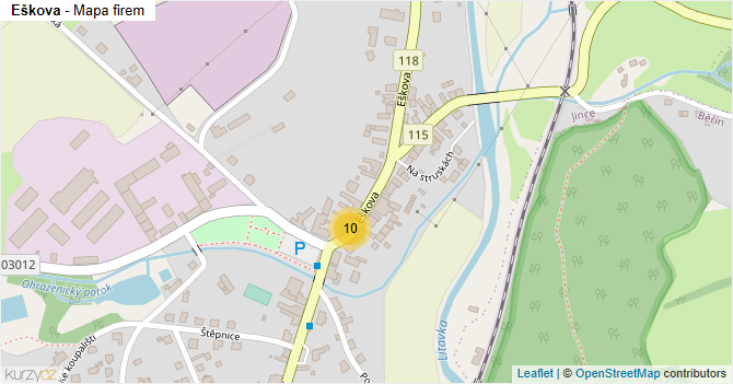 Eškova - mapa firem