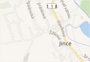 Husova v obci Jince - mapa ulice