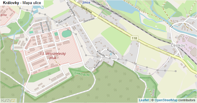 Královky - mapa ulice