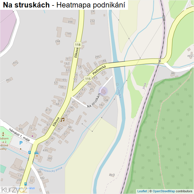 Mapa Na struskách - Firmy v ulici.
