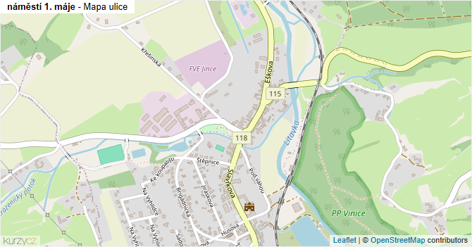 náměstí 1. máje - mapa ulice