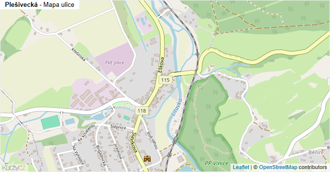 Plešivecká - mapa ulice