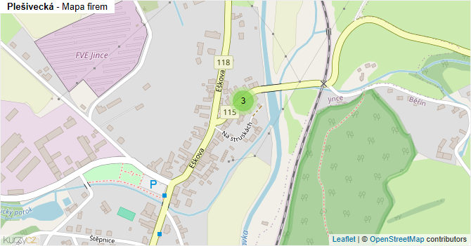 Plešivecká - mapa firem