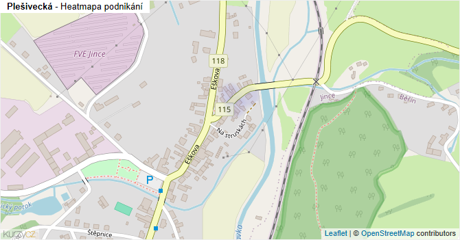 Plešivecká - mapa podnikání