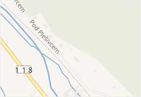 Pod Plešivcem v obci Jince - mapa ulice