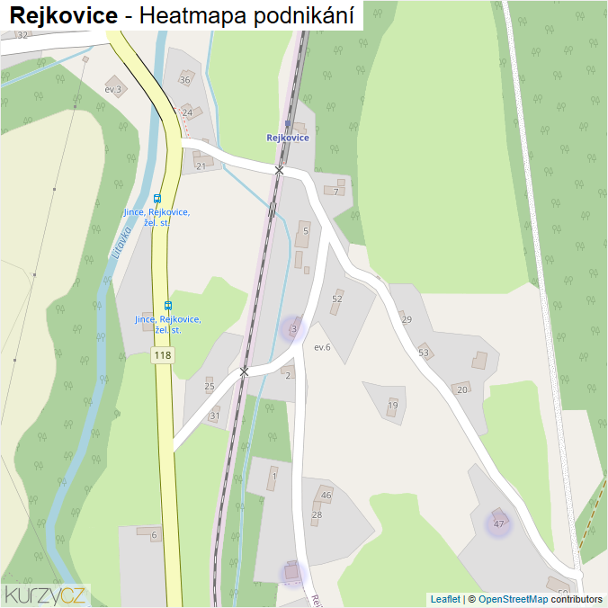 Mapa Rejkovice - Firmy v části obce.